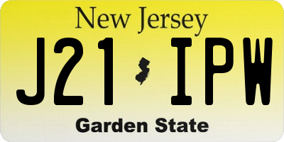 NJ license plate J21IPW