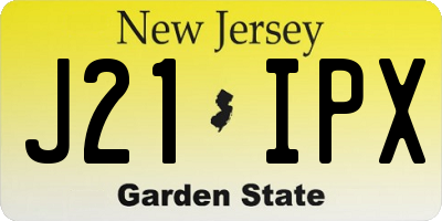 NJ license plate J21IPX