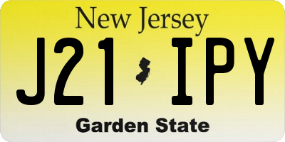 NJ license plate J21IPY