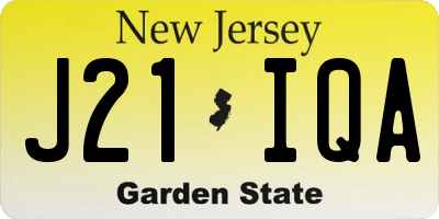 NJ license plate J21IQA