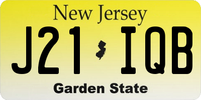 NJ license plate J21IQB