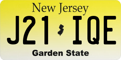 NJ license plate J21IQE