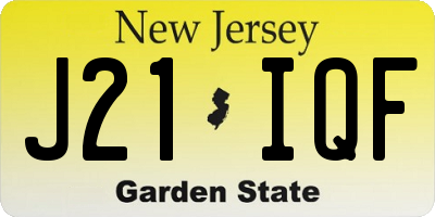 NJ license plate J21IQF