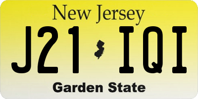 NJ license plate J21IQI