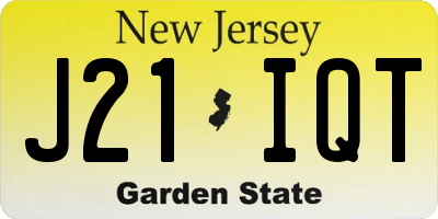 NJ license plate J21IQT