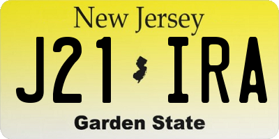 NJ license plate J21IRA