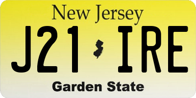 NJ license plate J21IRE