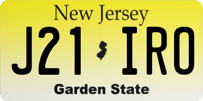 NJ license plate J21IRO