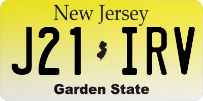 NJ license plate J21IRV