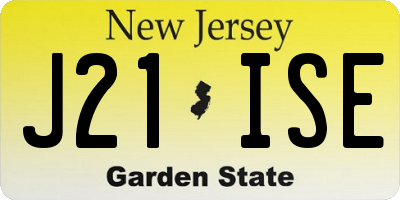 NJ license plate J21ISE