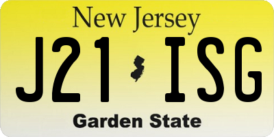 NJ license plate J21ISG