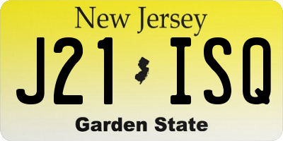 NJ license plate J21ISQ