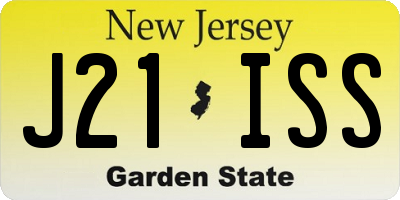 NJ license plate J21ISS