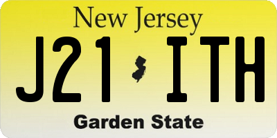 NJ license plate J21ITH