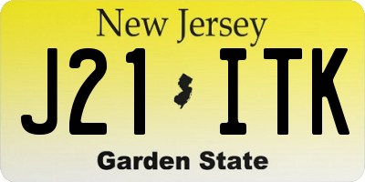 NJ license plate J21ITK