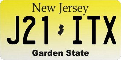 NJ license plate J21ITX