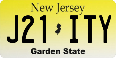 NJ license plate J21ITY
