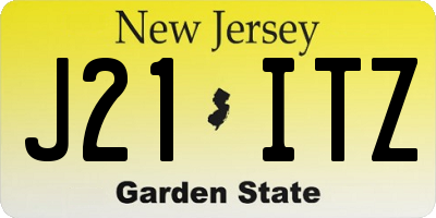 NJ license plate J21ITZ