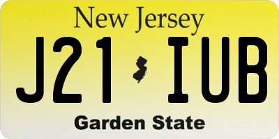 NJ license plate J21IUB
