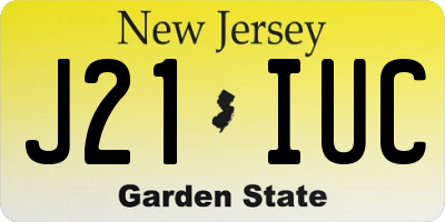 NJ license plate J21IUC