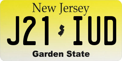 NJ license plate J21IUD