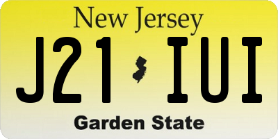 NJ license plate J21IUI