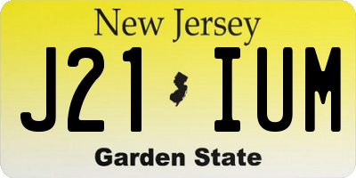 NJ license plate J21IUM
