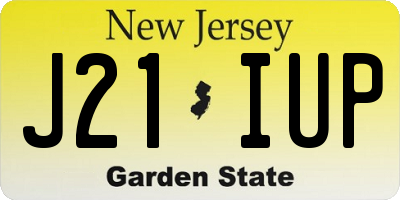 NJ license plate J21IUP