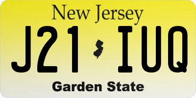 NJ license plate J21IUQ