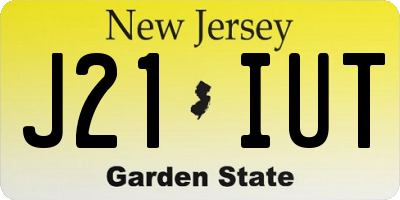 NJ license plate J21IUT