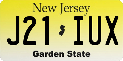 NJ license plate J21IUX