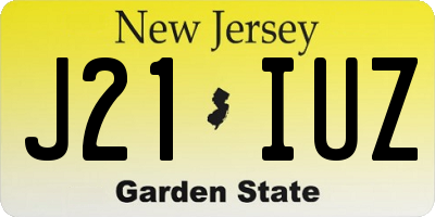 NJ license plate J21IUZ