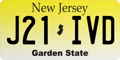 NJ license plate J21IVD