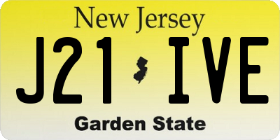NJ license plate J21IVE