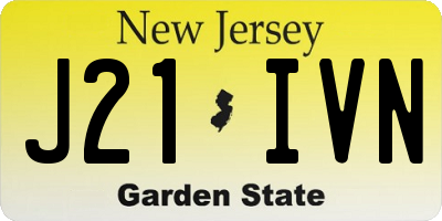 NJ license plate J21IVN