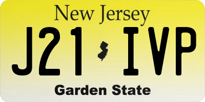 NJ license plate J21IVP