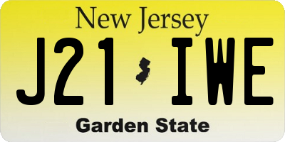 NJ license plate J21IWE