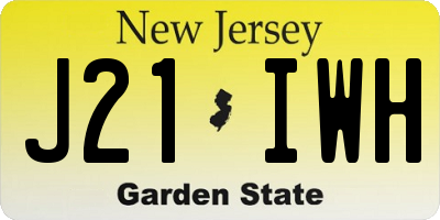 NJ license plate J21IWH