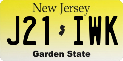 NJ license plate J21IWK