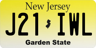 NJ license plate J21IWL
