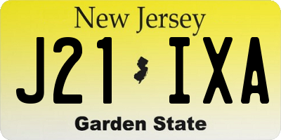 NJ license plate J21IXA