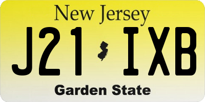 NJ license plate J21IXB