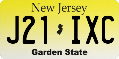 NJ license plate J21IXC