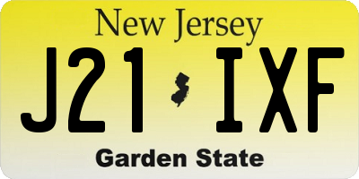 NJ license plate J21IXF