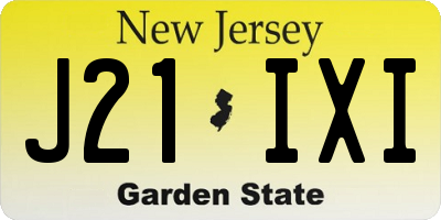 NJ license plate J21IXI