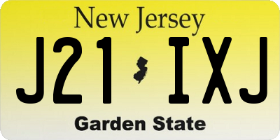 NJ license plate J21IXJ