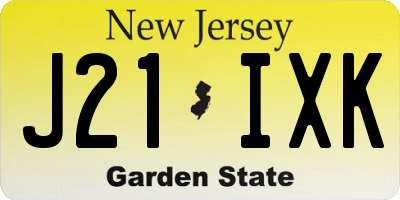 NJ license plate J21IXK
