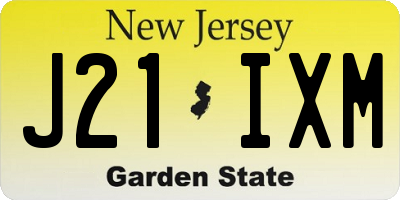 NJ license plate J21IXM