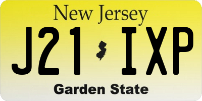NJ license plate J21IXP