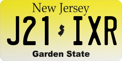 NJ license plate J21IXR